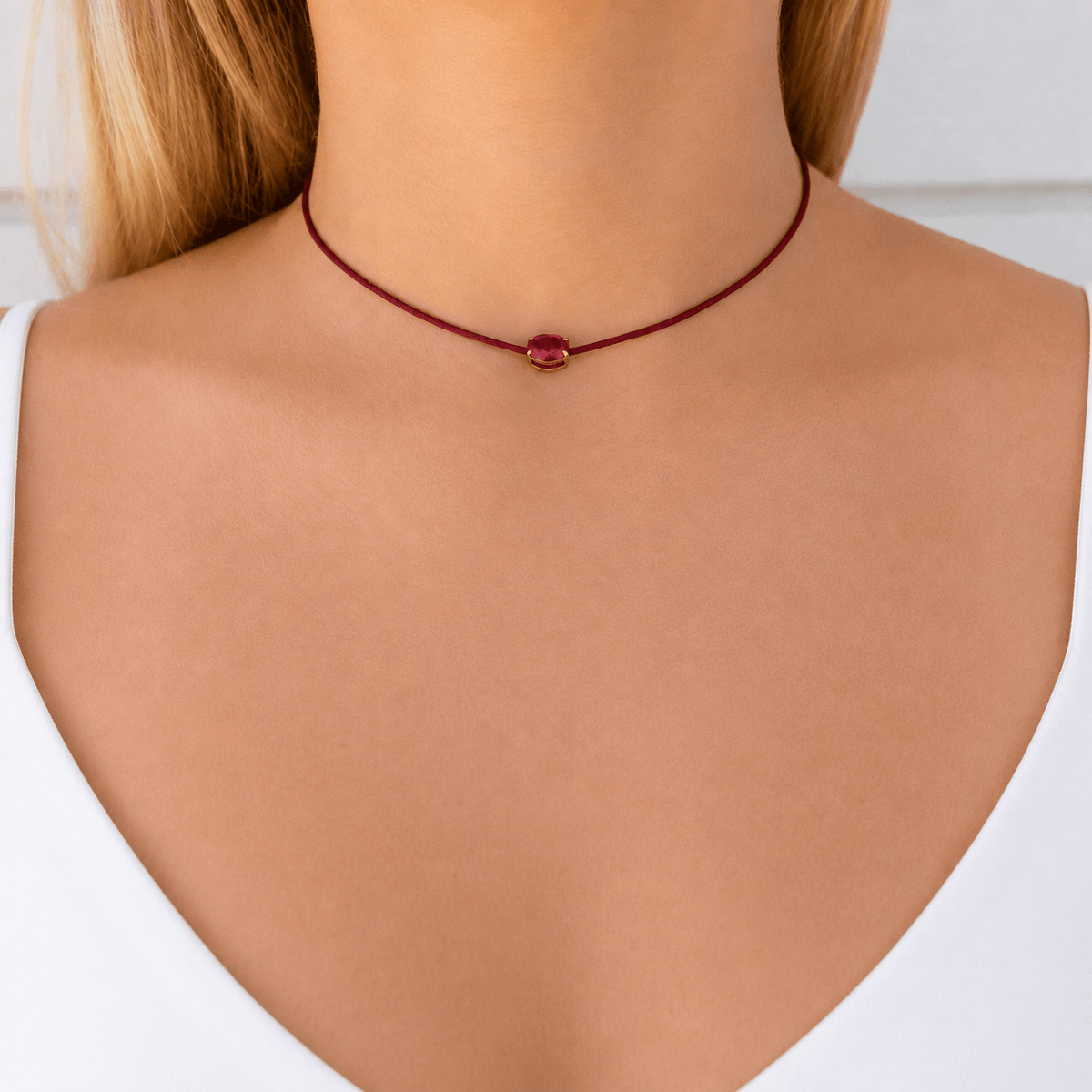 Necklace - Frankie Maroon - LINNY CO WholesaleNecklaces