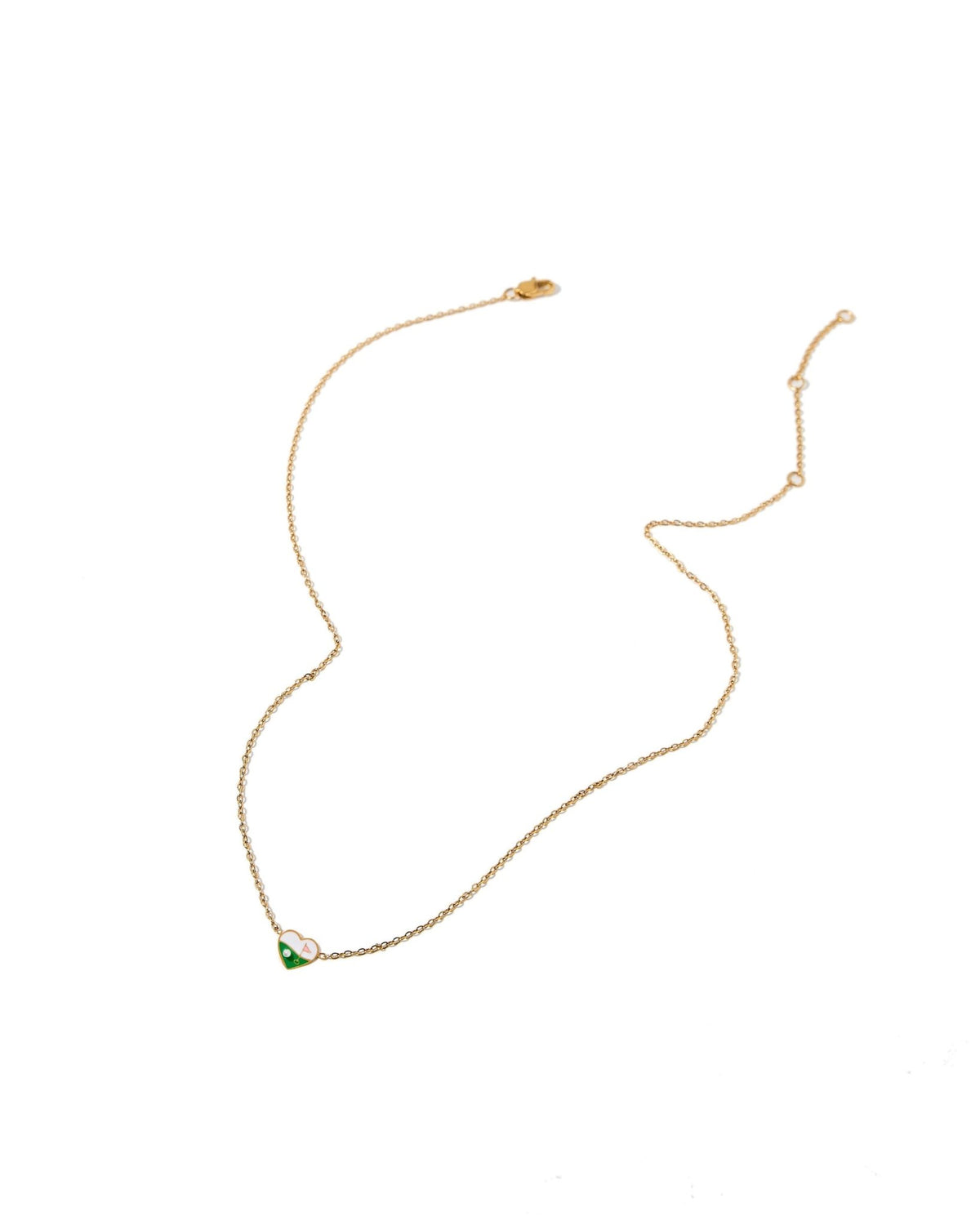 LINNY CO Golf necklace for kids & little girls — hypoallergenic, waterproof stainless steel, detail.