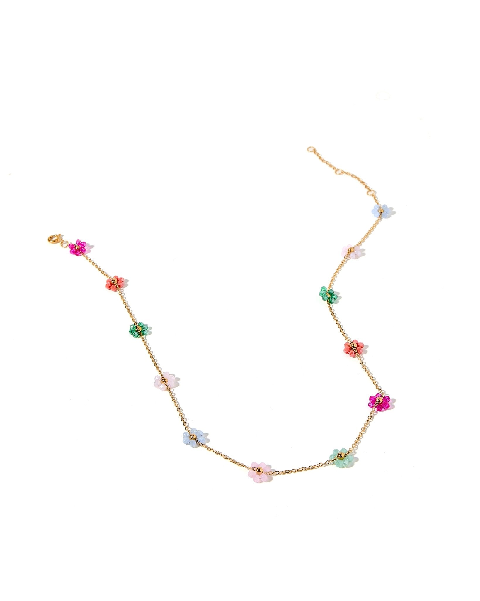 Necklace - Gracie Flower Multi Color - LINNY CO WholesaleMetals