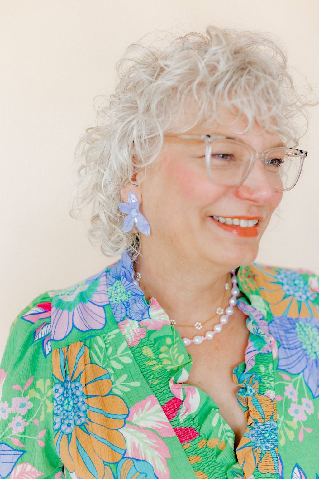 Necklace - Gracie Flower Pearl - LINNY CO WholesaleMetals