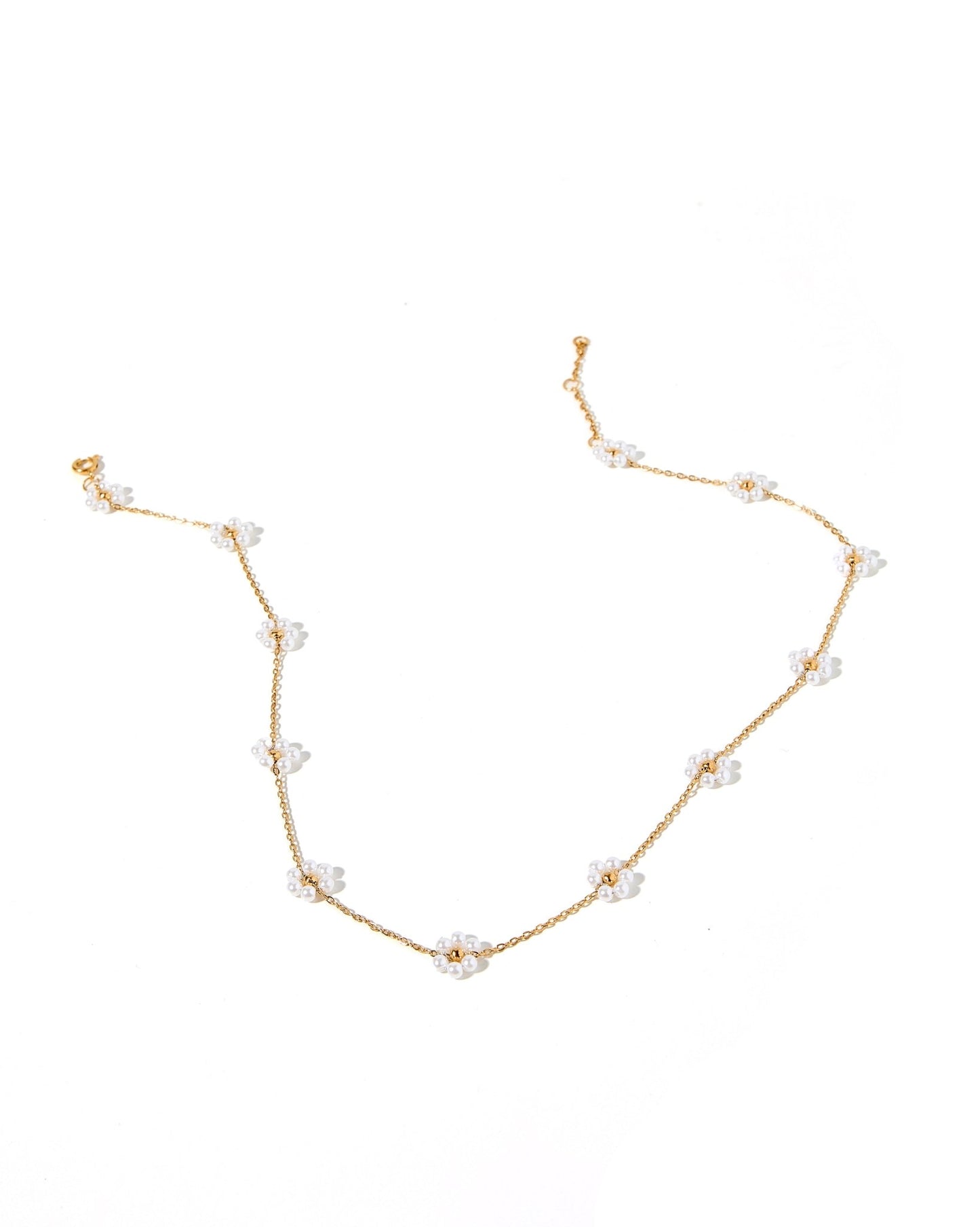 Necklace - Gracie Flower Pearl - LINNY CO WholesaleMetals