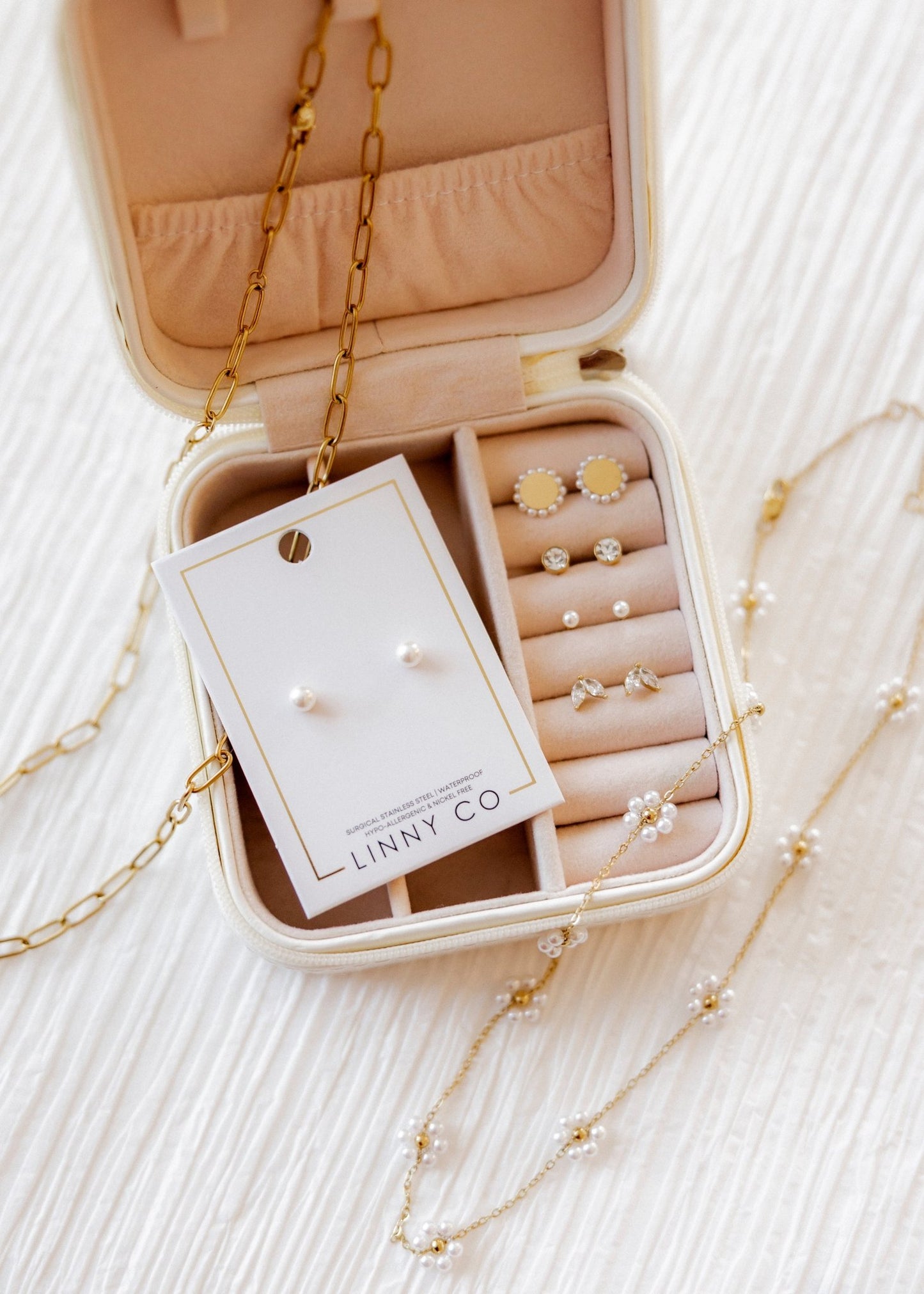 Necklace - Gracie Flower Pearl - LINNY CO WholesaleMetals