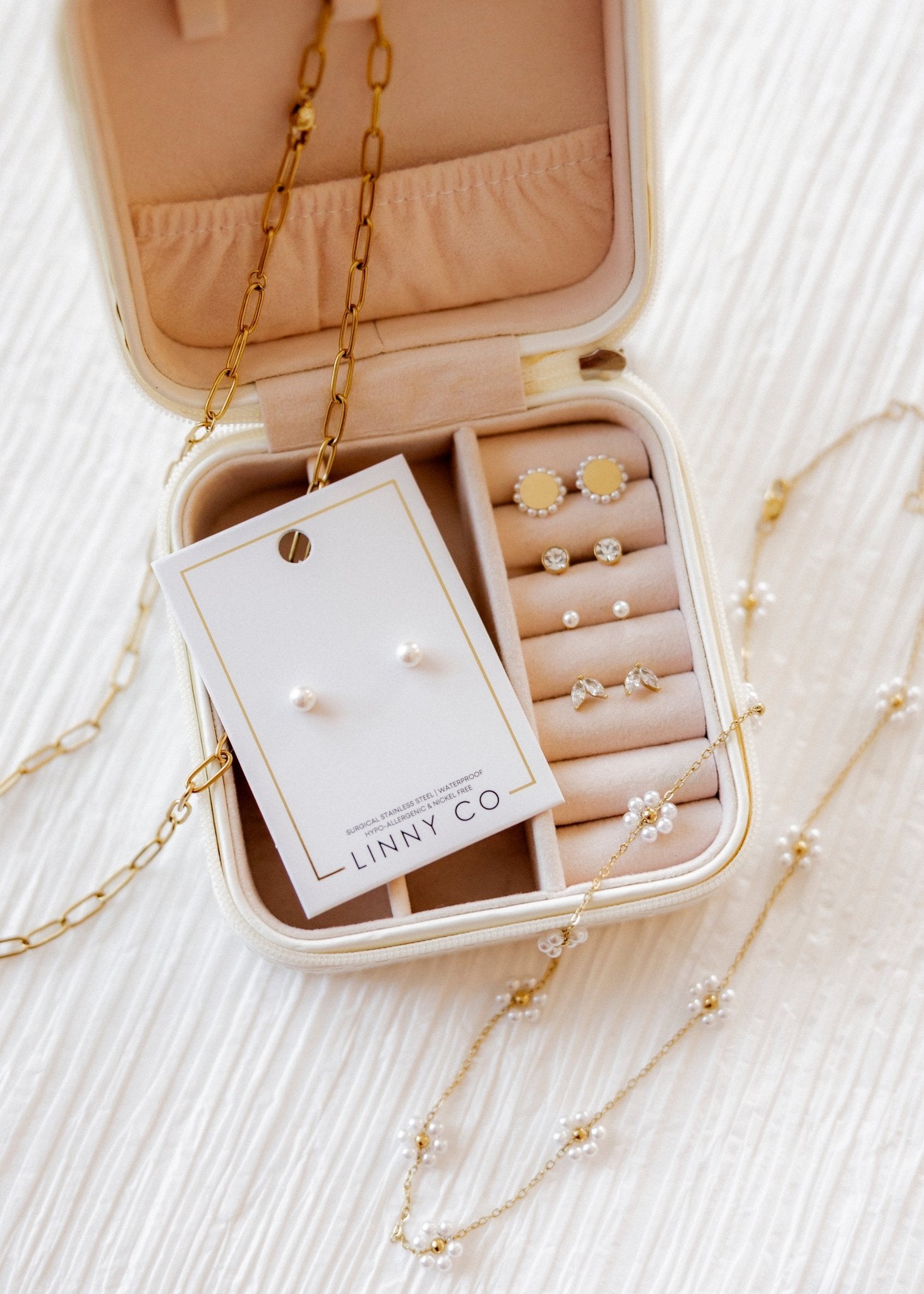 Necklace - Gracie Flower Pearl - LINNY CO WholesaleMetals
