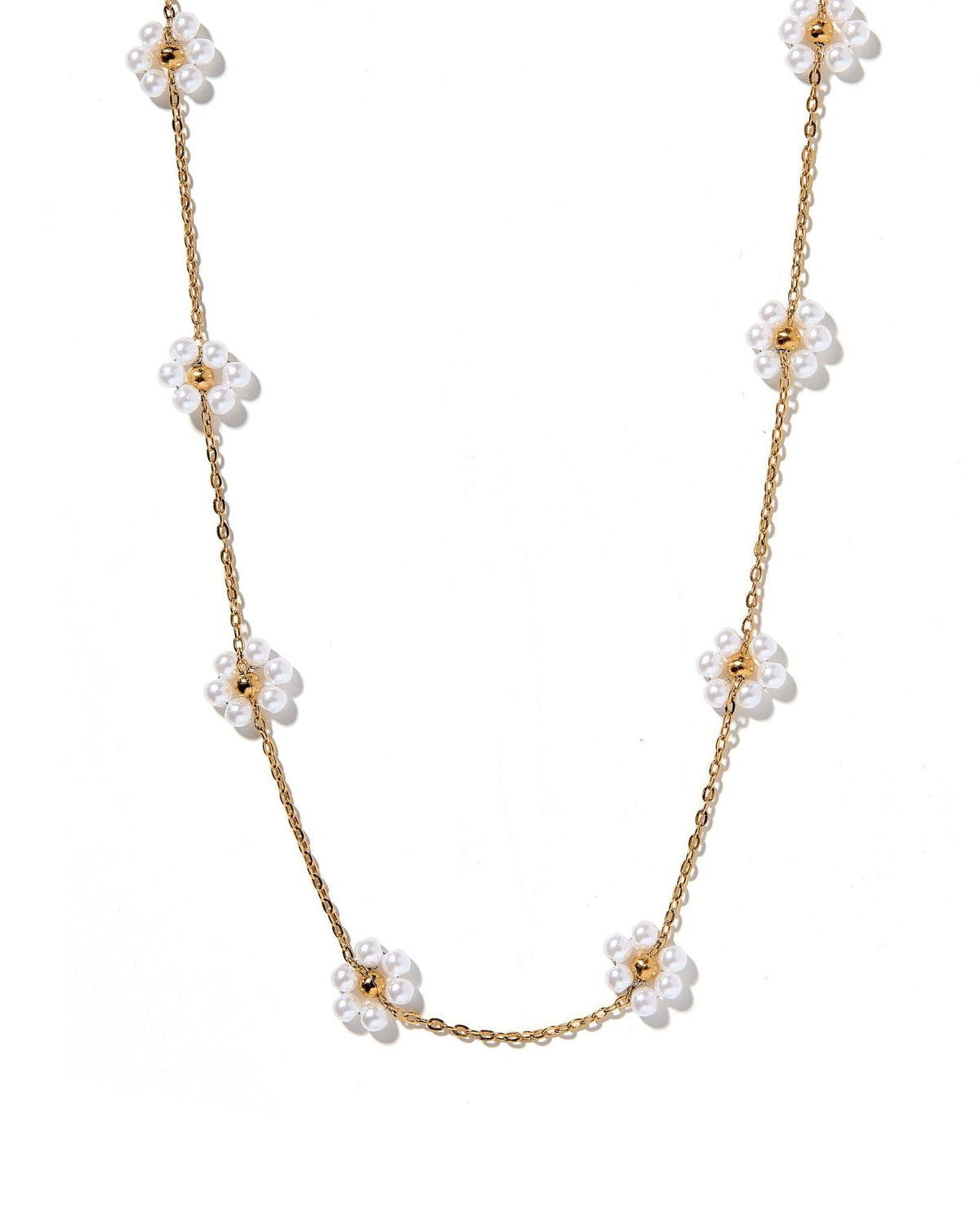 Necklace - Gracie Flower Pearl - LINNY CO WholesaleMetals