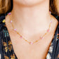 Necklace - Gracie Flower Pink Multi - LINNY CO WholesaleMetals
