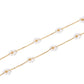 LINNY CO Gracie Flower Pearl necklace for kids & little girls — hypoallergenic, waterproof stainless steel, detail.
