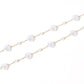 LINNY CO Kai Seashell Pearl necklace for kids & little girls — hypoallergenic, waterproof stainless steel, detail.