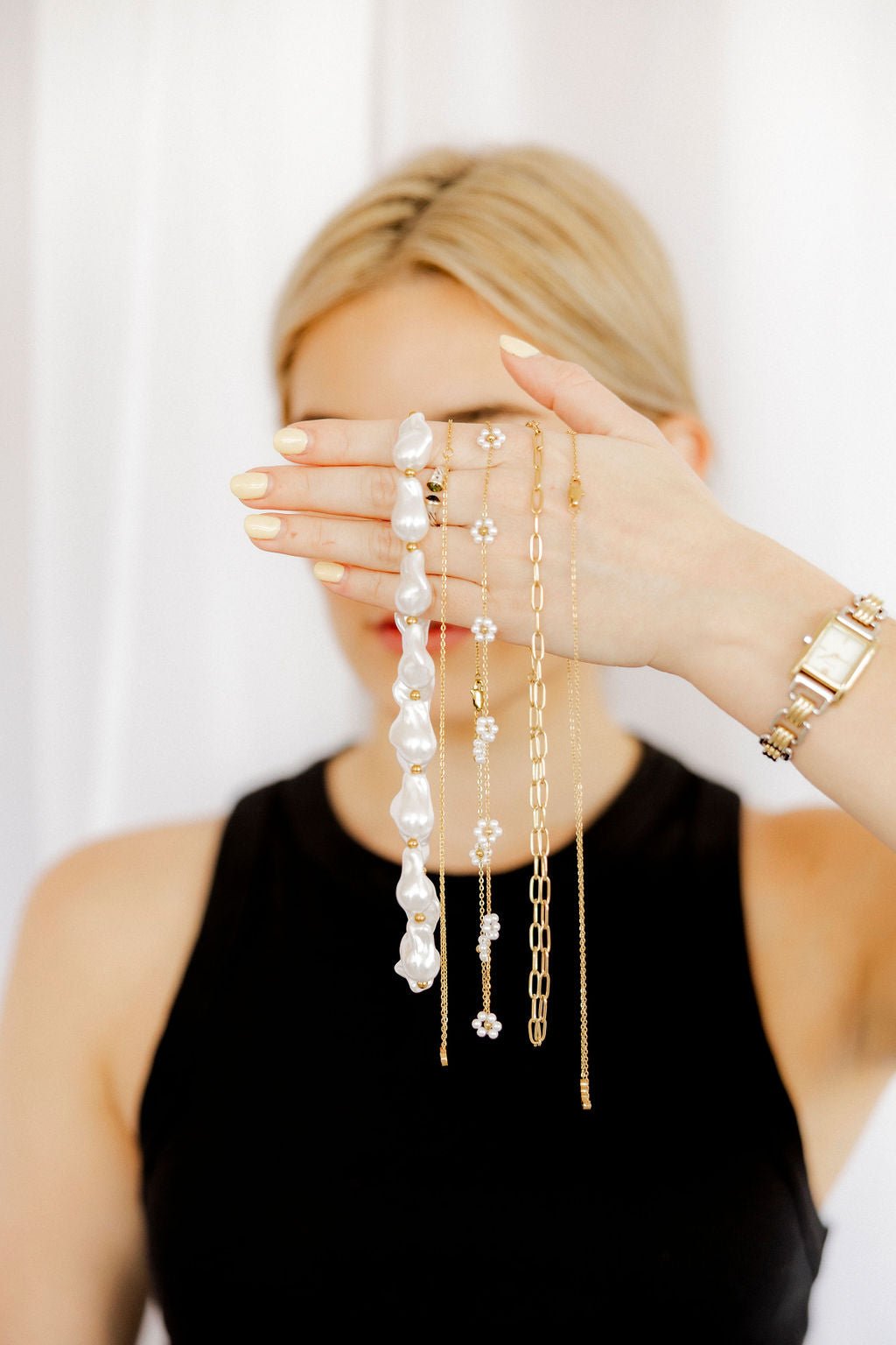 Necklace - Lana Pearl Gold - LINNY CO WholesaleMetals