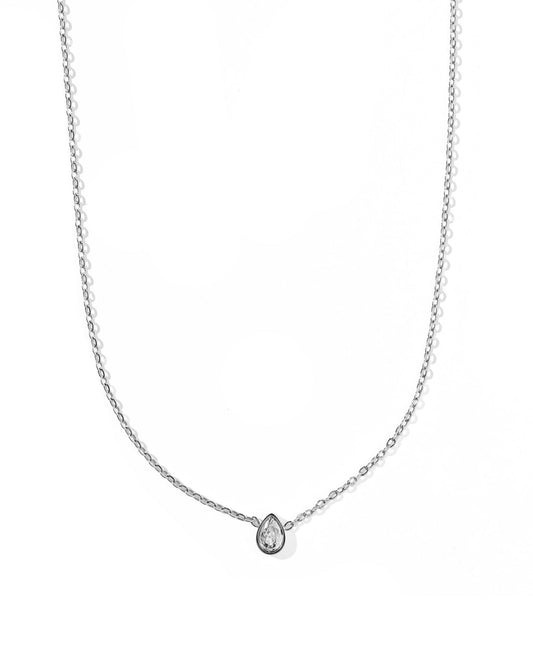 Necklace - Paloma Pear Drop Silver - LINNY CO WholesaleMetals