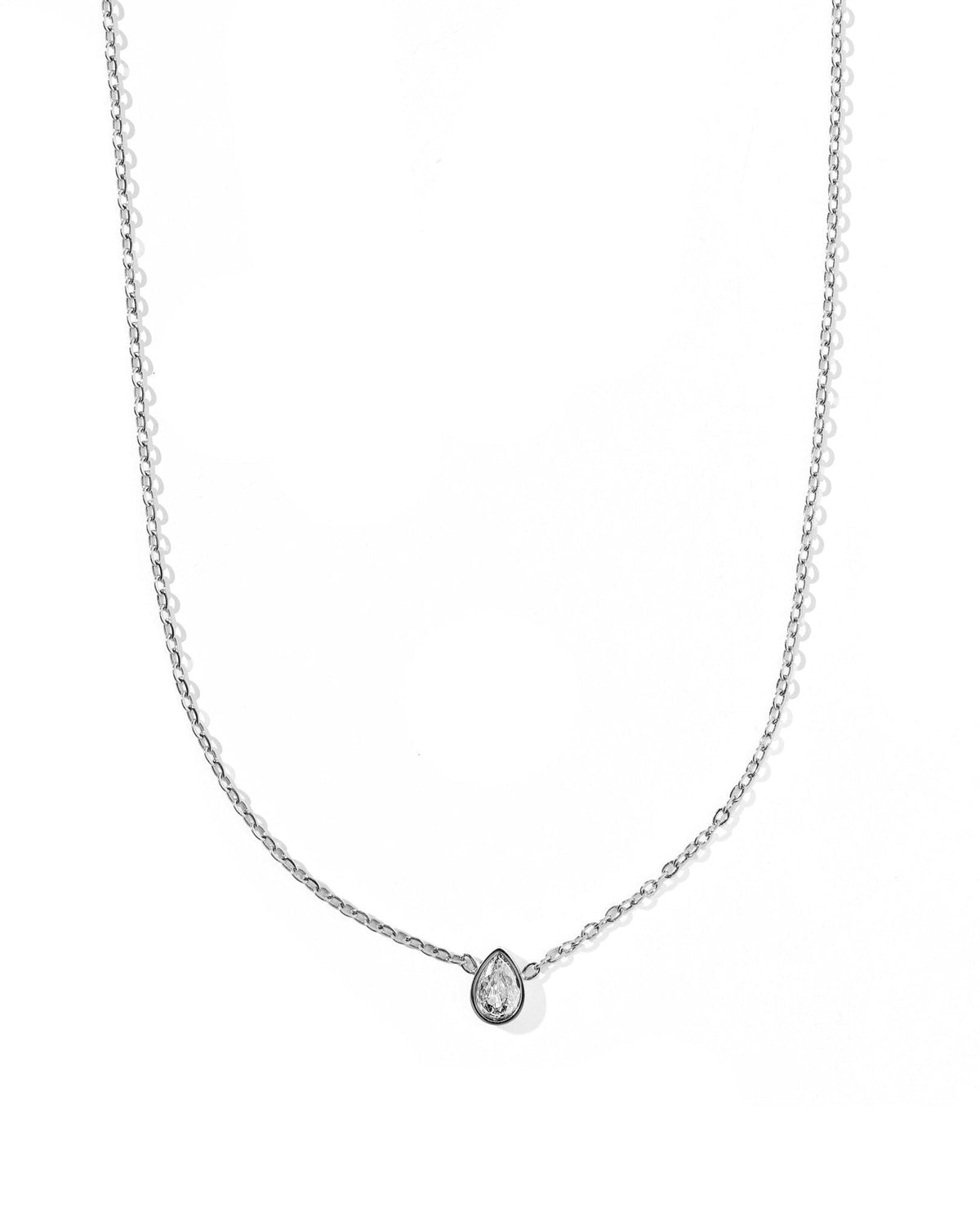Necklace - Paloma Pear Drop Silver - LINNY CO WholesaleMetals
