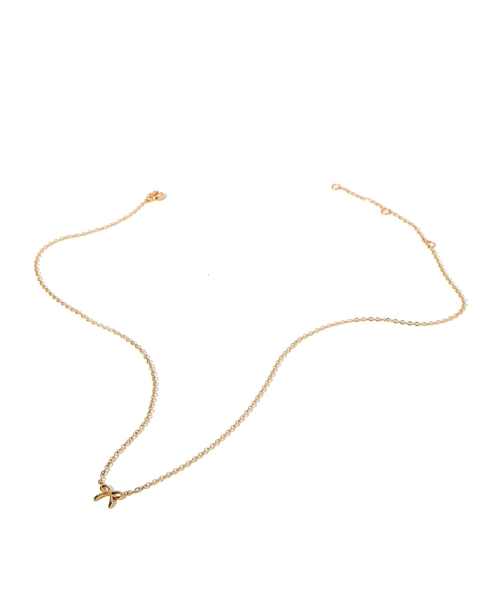 Necklace - Sadie Bow Gold - LINNY CO WholesaleMetals