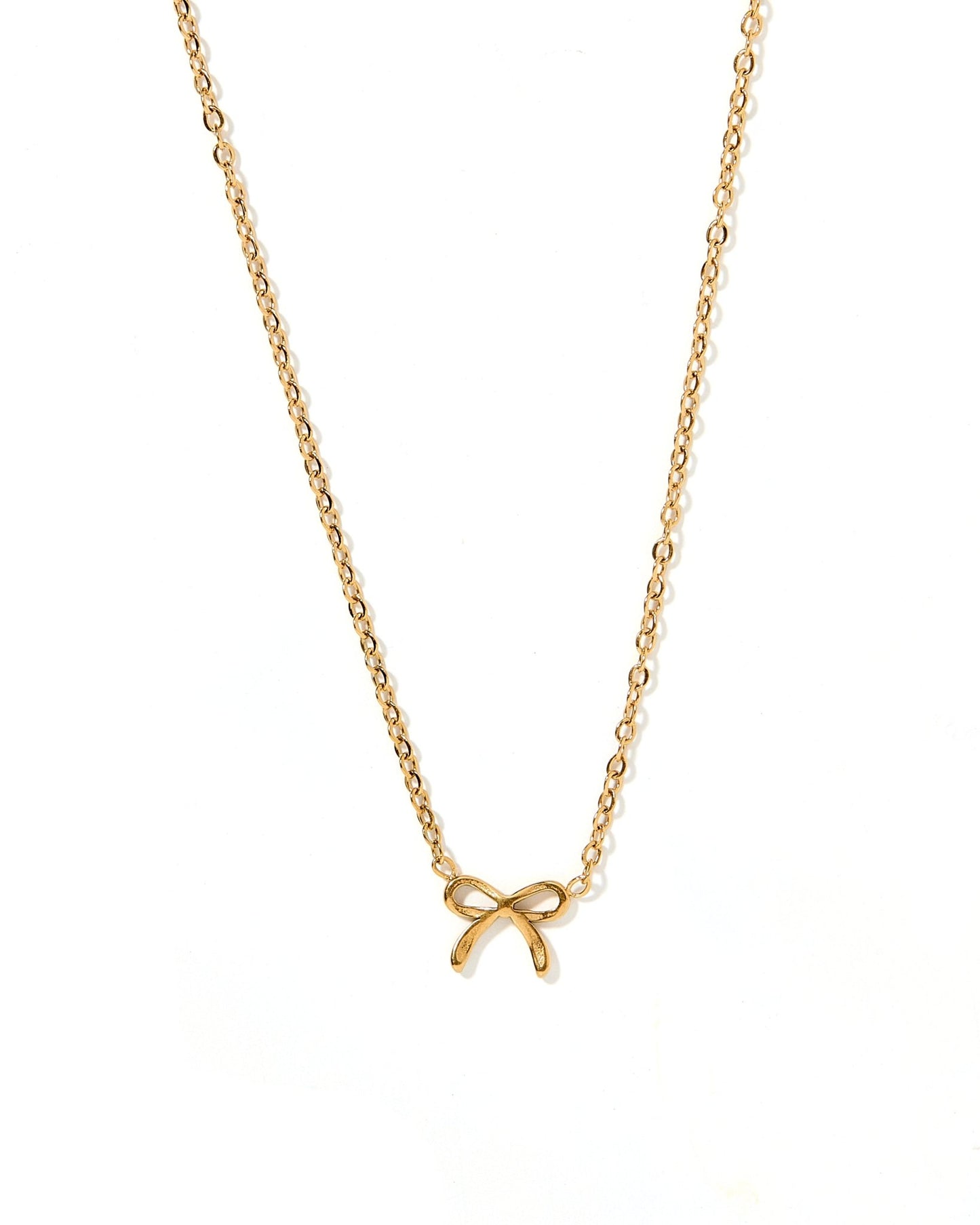 Necklace - Sadie Bow Gold - LINNY CO WholesaleMetals