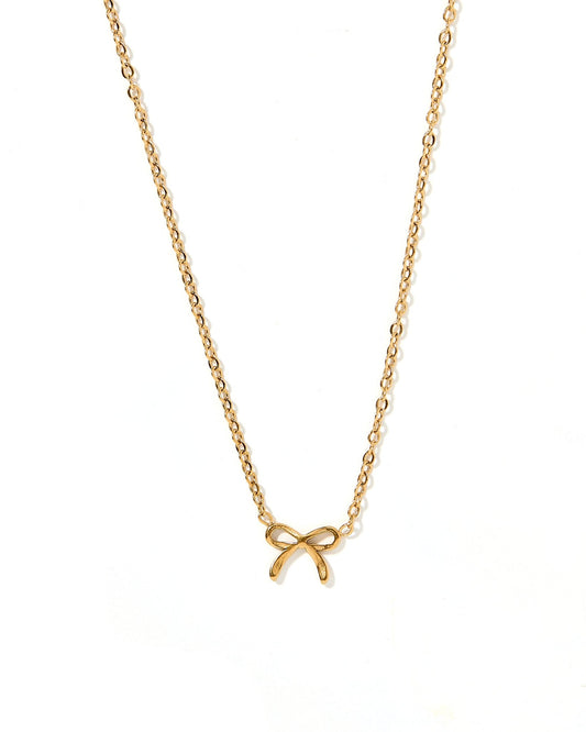 Necklace - Sadie Bow Gold - LINNY CO WholesaleMetals