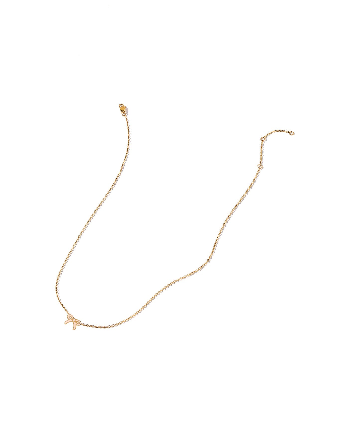 Necklace - Sadie Bow Light Pink - LINNY CO WholesaleMetals