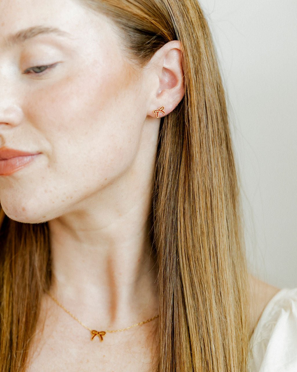 Necklace - Sadie Bow Maroon - LINNY CO WholesaleMetals