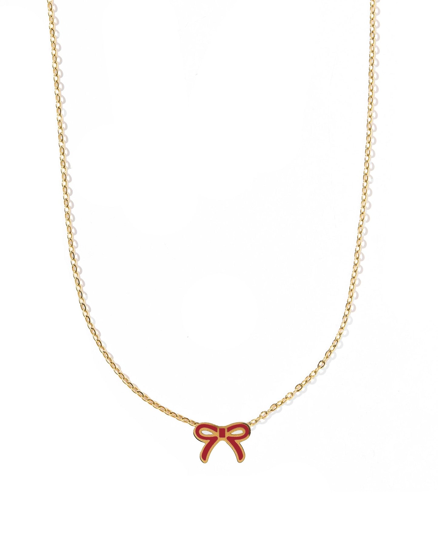 Necklace - Sadie Bow Maroon - LINNY CO WholesaleMetals