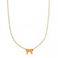 Necklace - Sadie Bow Orange - LINNY CO WholesaleMetals