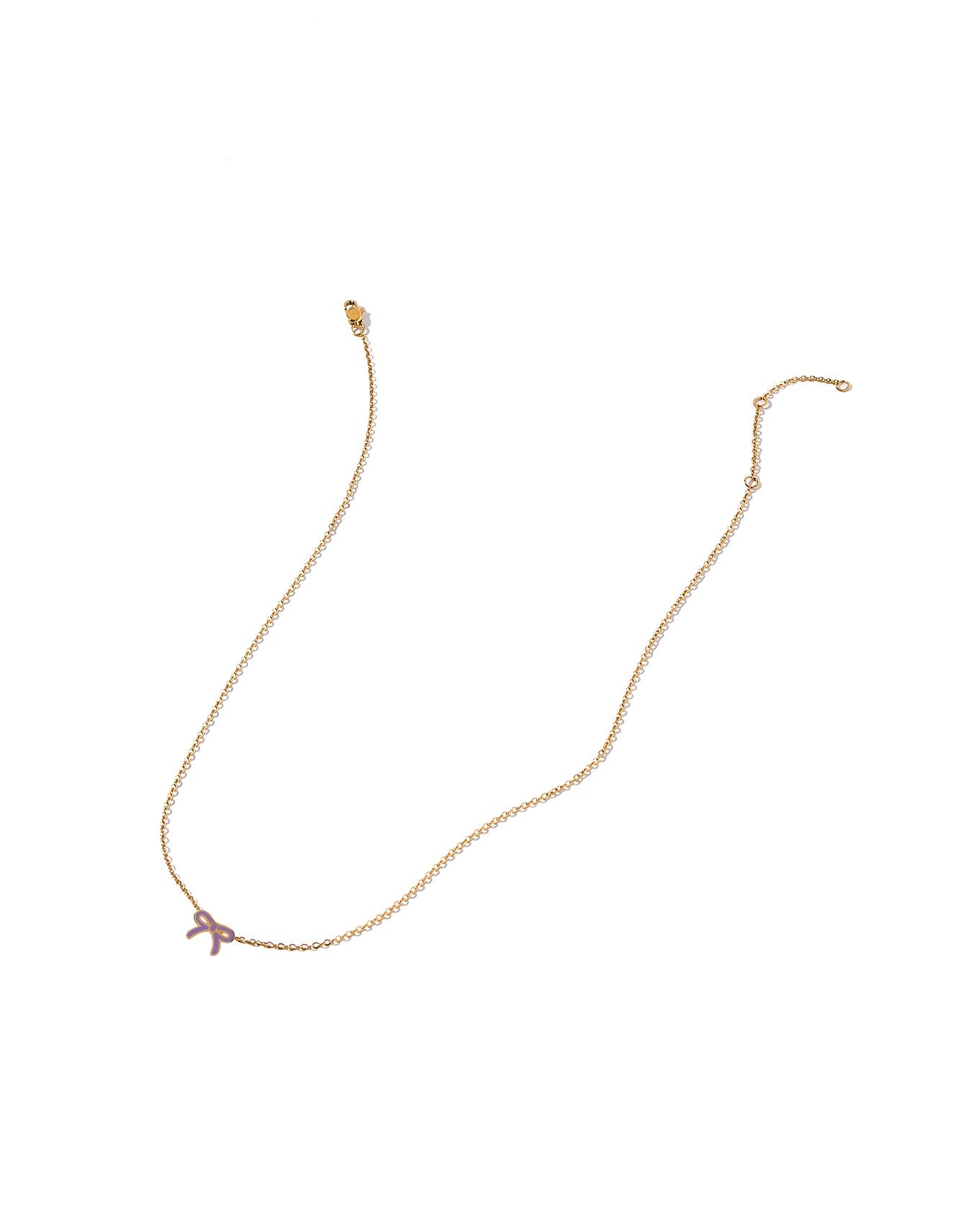 Necklace - Sadie Bow Purple - LINNY CO WholesaleMetals