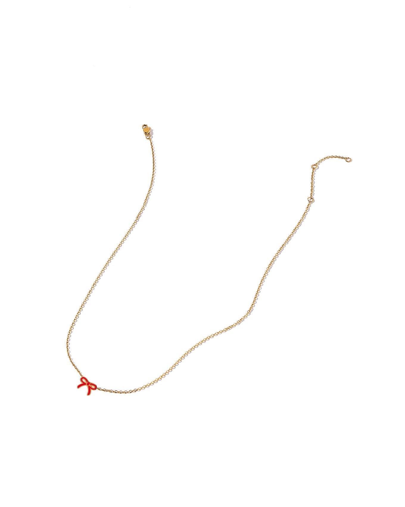 Necklace - Sadie Bow Red - LINNY CO WholesaleMetals