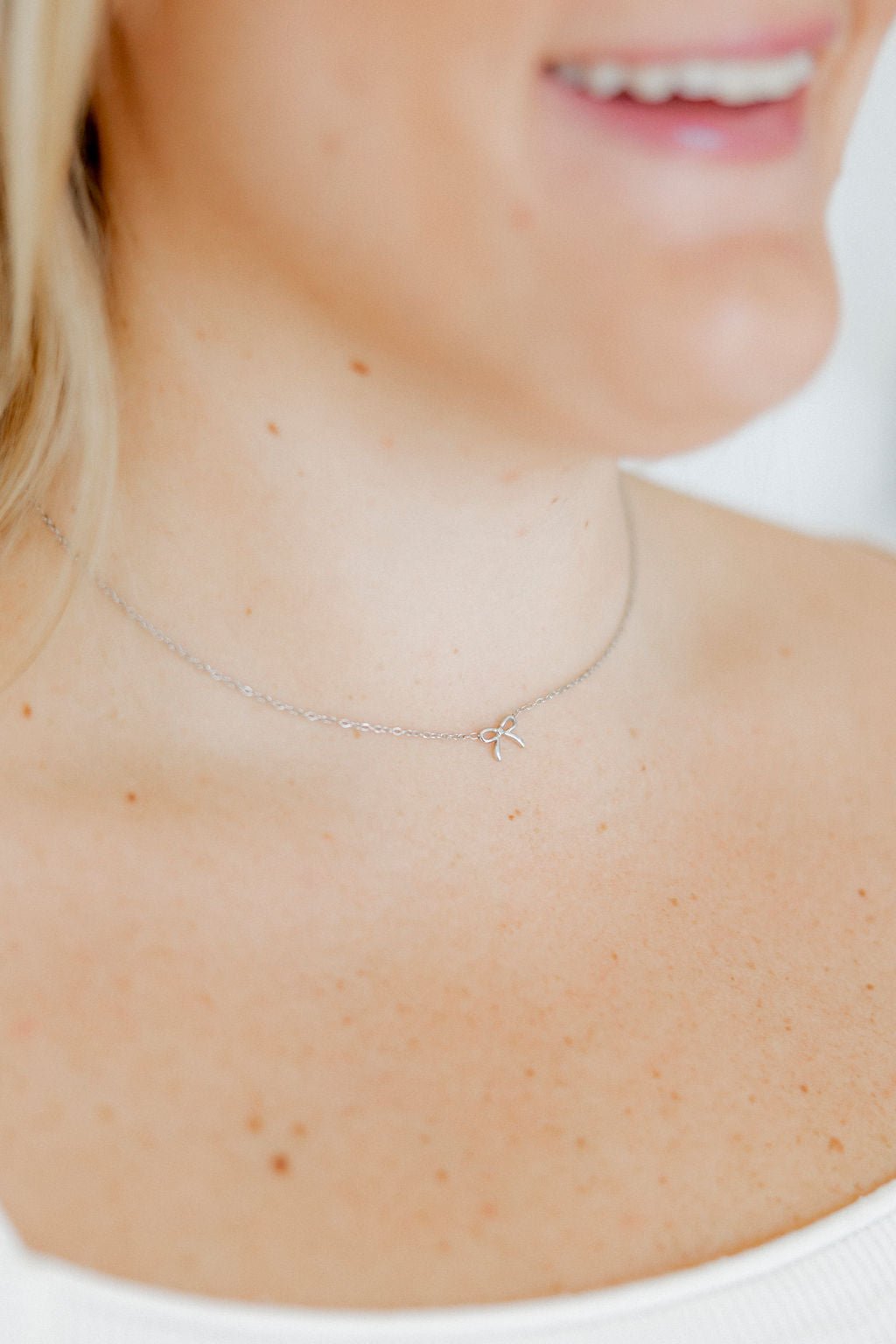Necklace - Sadie Bow Silver - LINNY CO WholesaleMetals