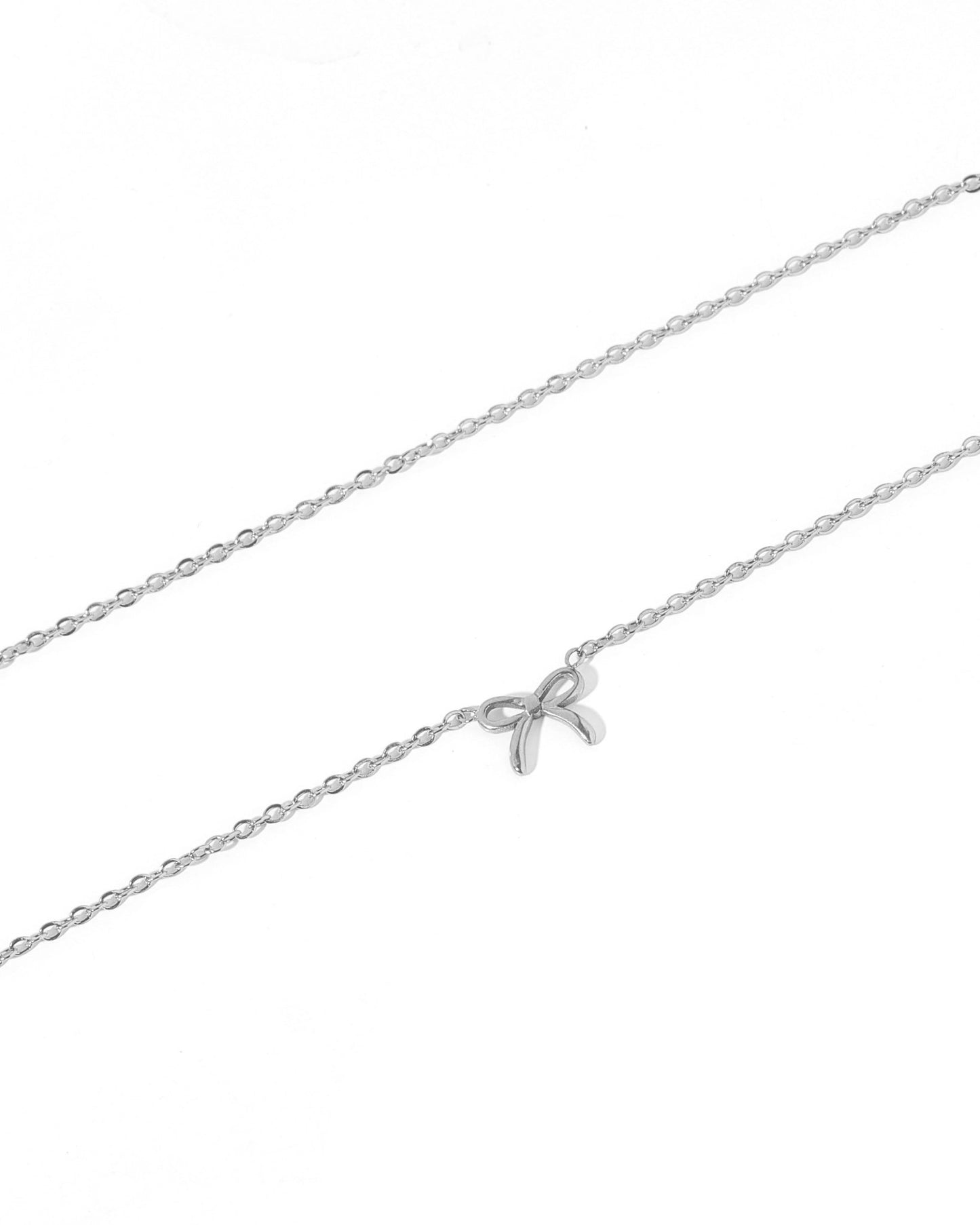 Necklace - Sadie Bow Silver - LINNY CO WholesaleMetals