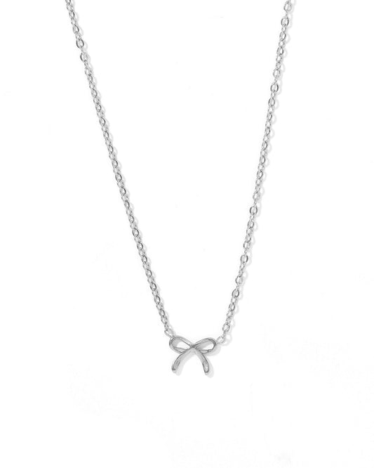 Necklace - Sadie Bow Silver - LINNY CO WholesaleMetals
