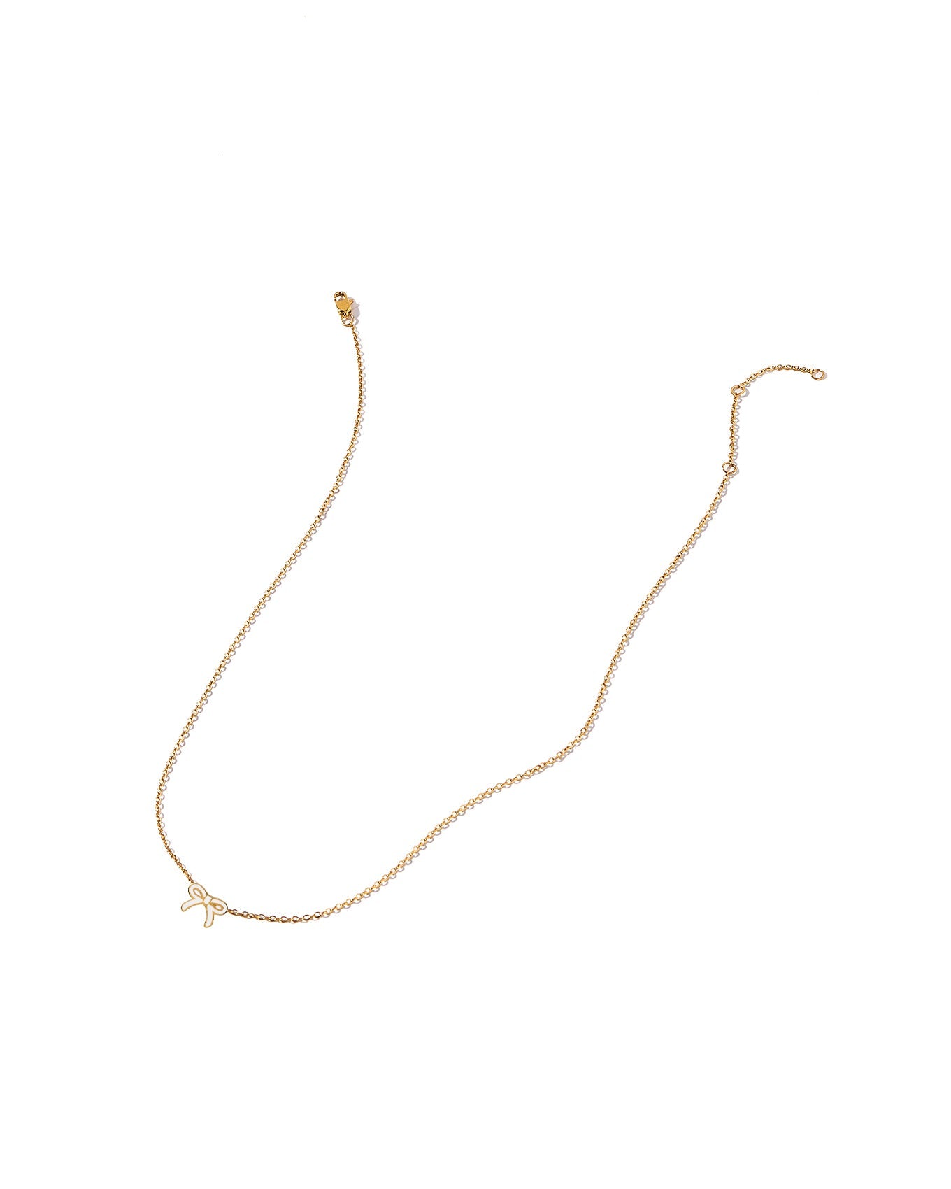 Necklace - Sadie Bow White - LINNY CO WholesaleMetals