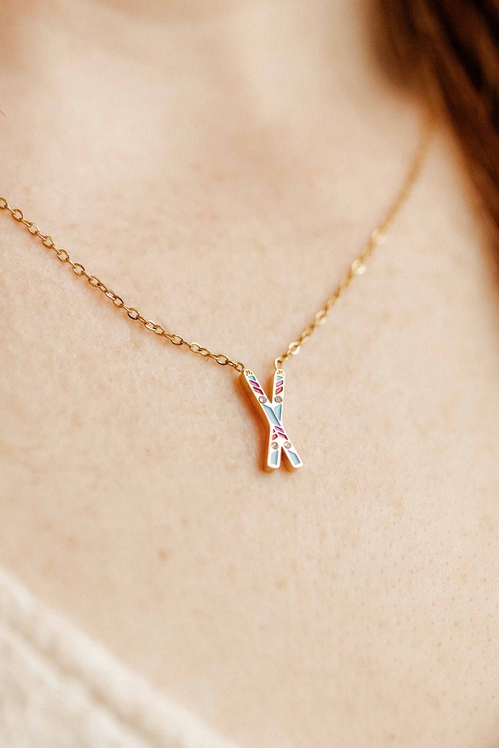 Necklace - Snow Ski - LINNY CO WholesaleMetals