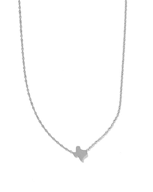 Necklace - State of Texas Silver - LINNY CO Wholesale