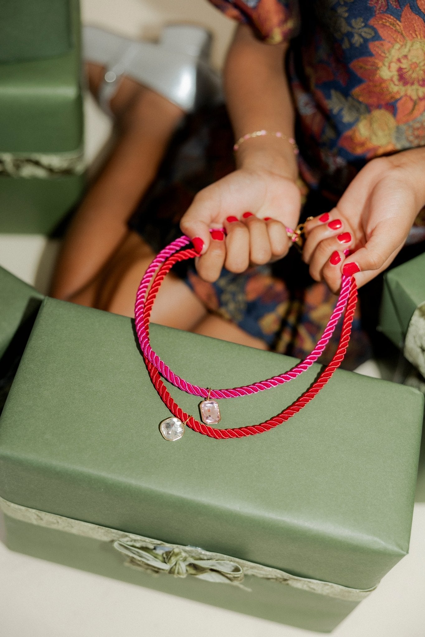 Necklace - Tailyn Rope Hot Pink - LINNY CO Wholesale