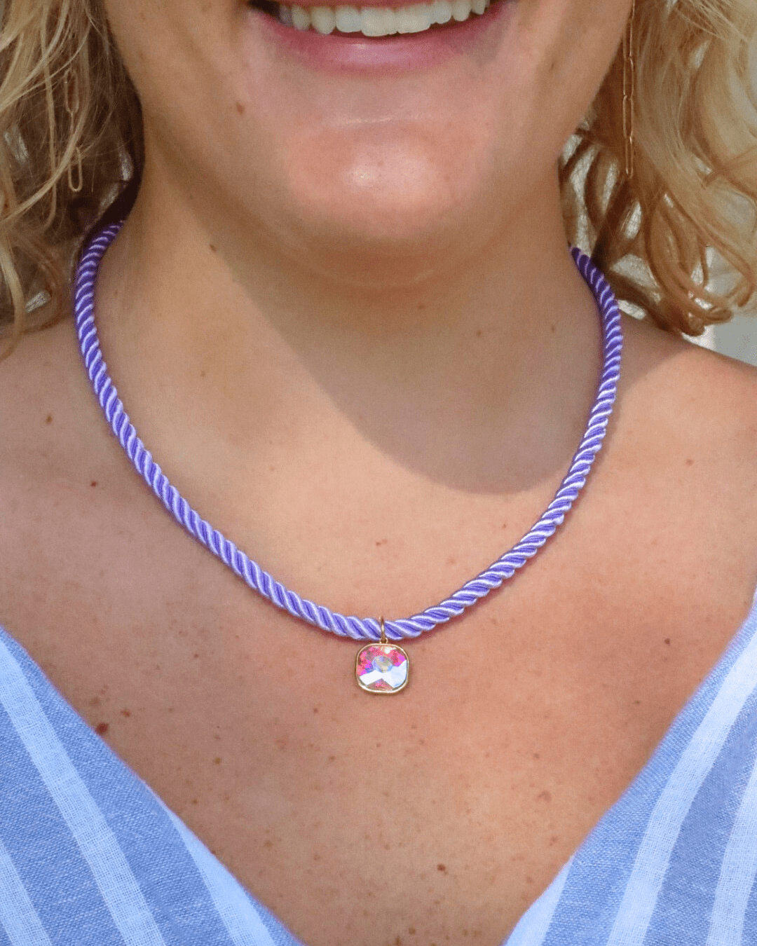 Necklace - Tailyn Rope Lavender - LINNY CO Wholesale