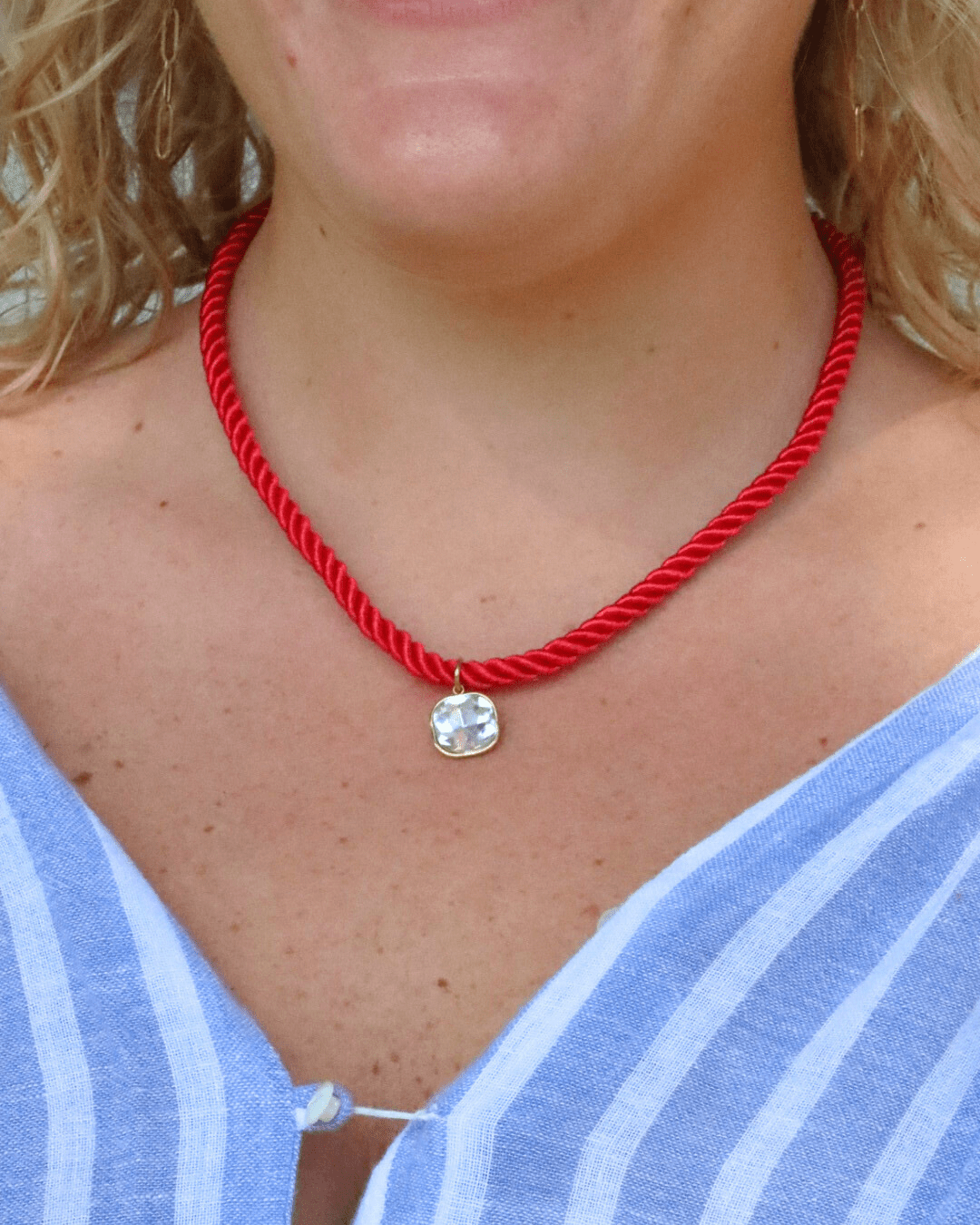 Necklace - Tailyn Rope Red - LINNY CO Wholesale