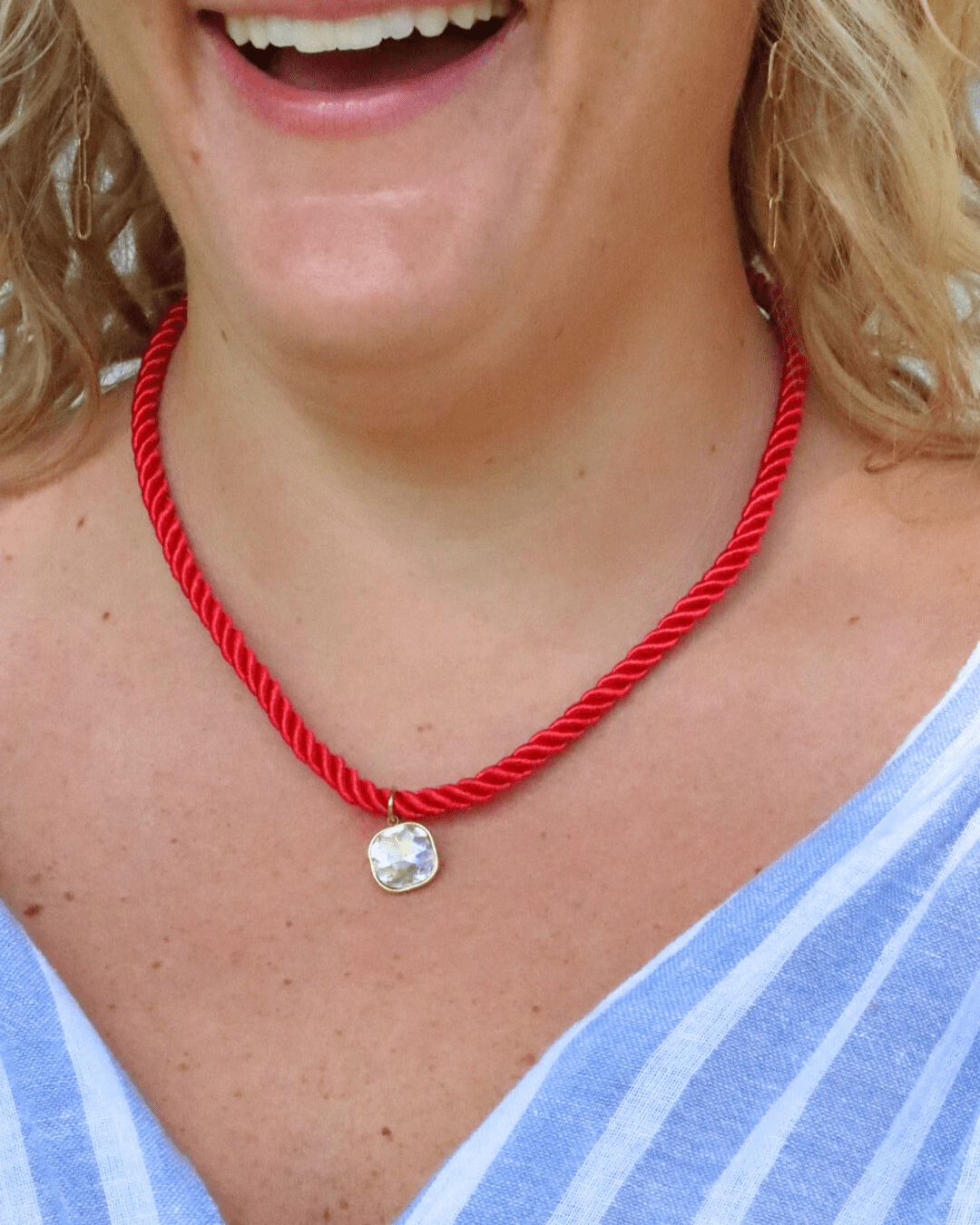 Necklace - Tailyn Rope Red - LINNY CO Wholesale