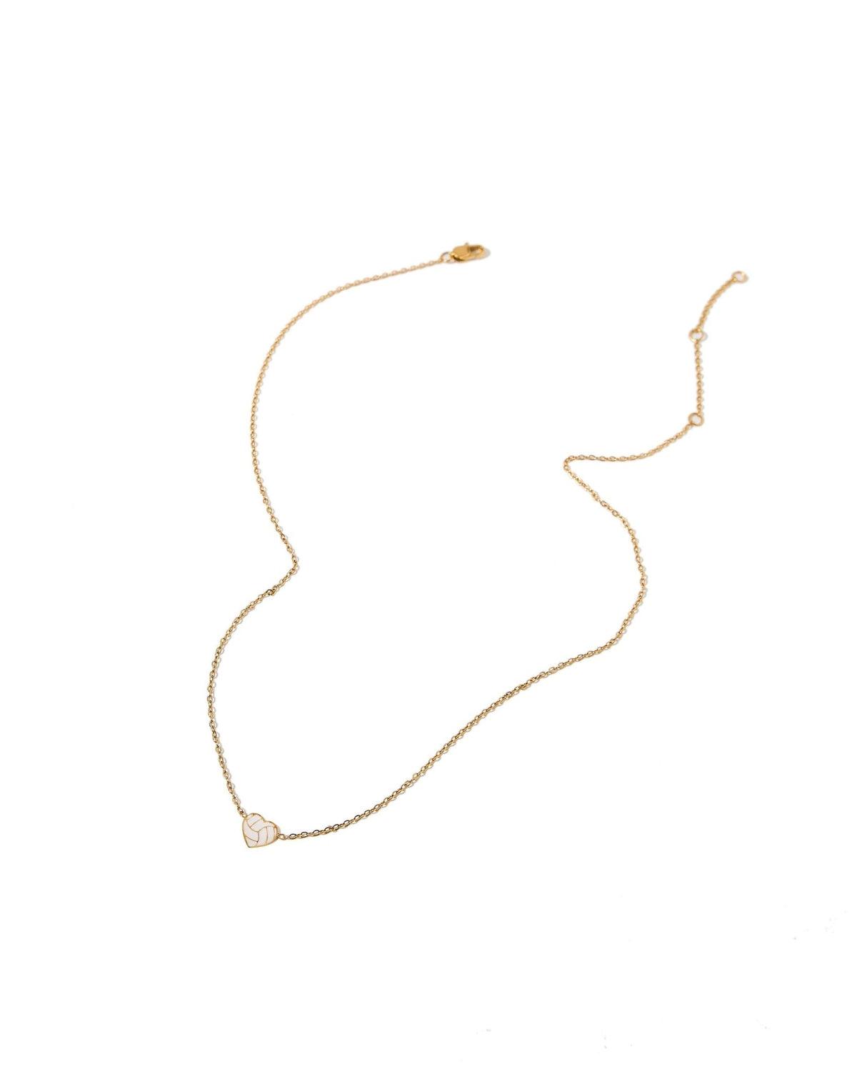 LINNY CO Volleyball necklace for kids & little girls — hypoallergenic, waterproof stainless steel, detail.