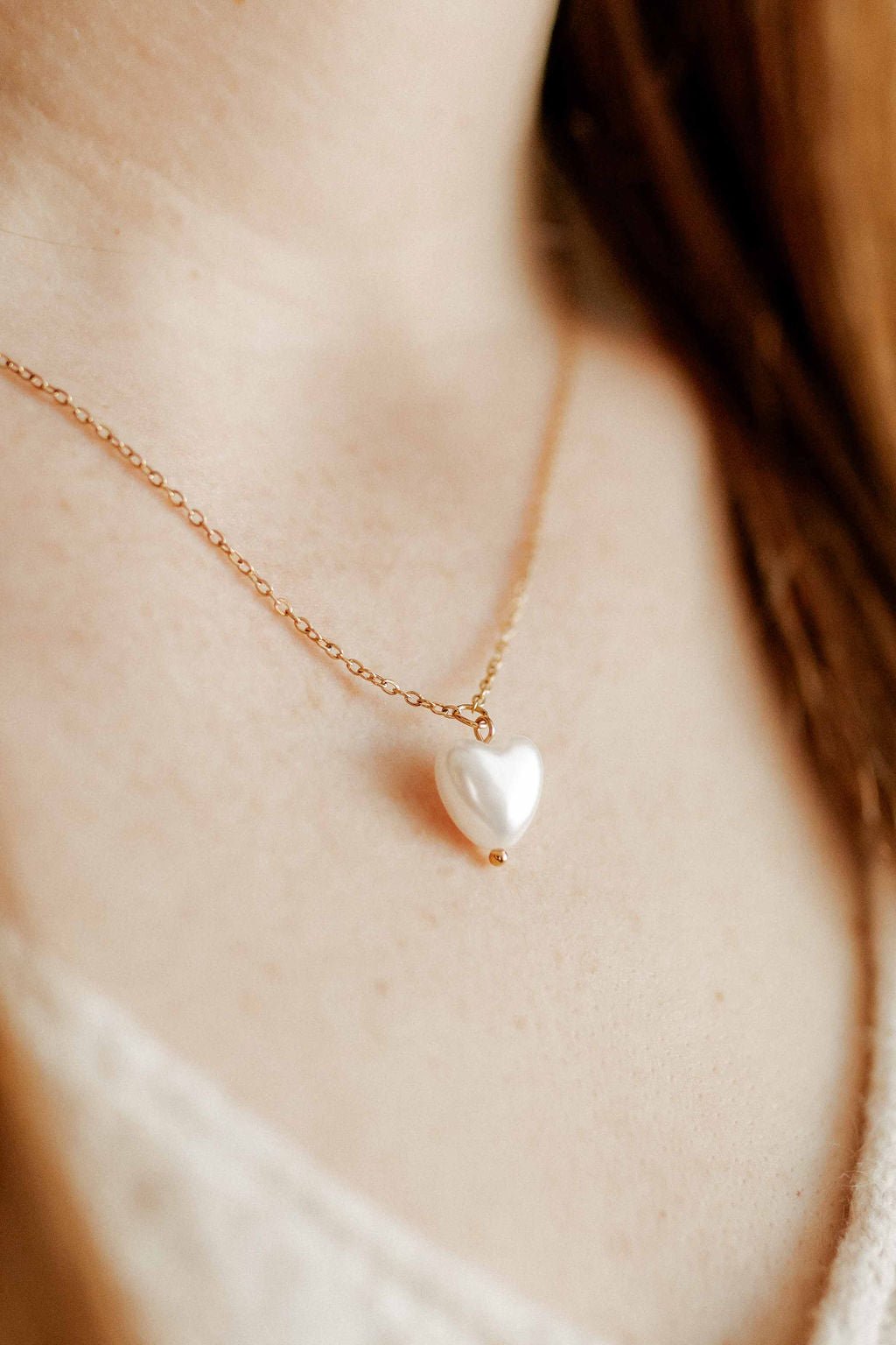 Necklace - Willa Pearl Heart - LINNY CO WholesaleMetals