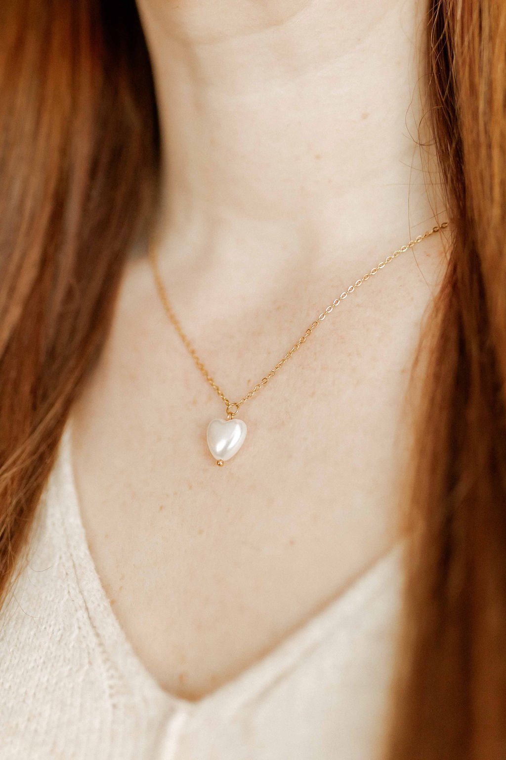 Necklace - Willa Pearl Heart - LINNY CO WholesaleMetals