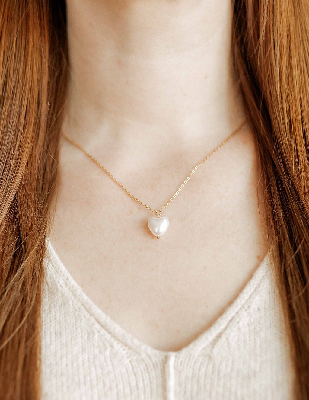 Necklace - Willa Pearl Heart - LINNY CO WholesaleMetals