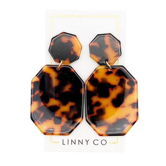Parker - Brown Tortoise - Earrings - LINNY CO WholesaleAcetate