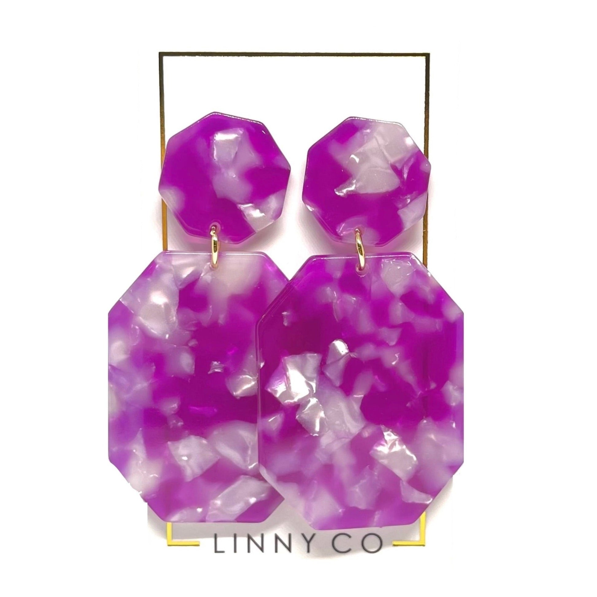Parker - Magenta - Earrings - LINNY CO WholesaleAcetate