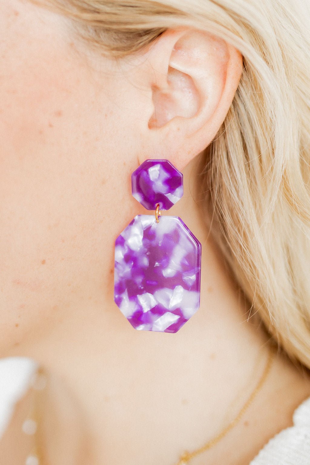 Parker - Magenta - Earrings - LINNY CO WholesaleAcetate