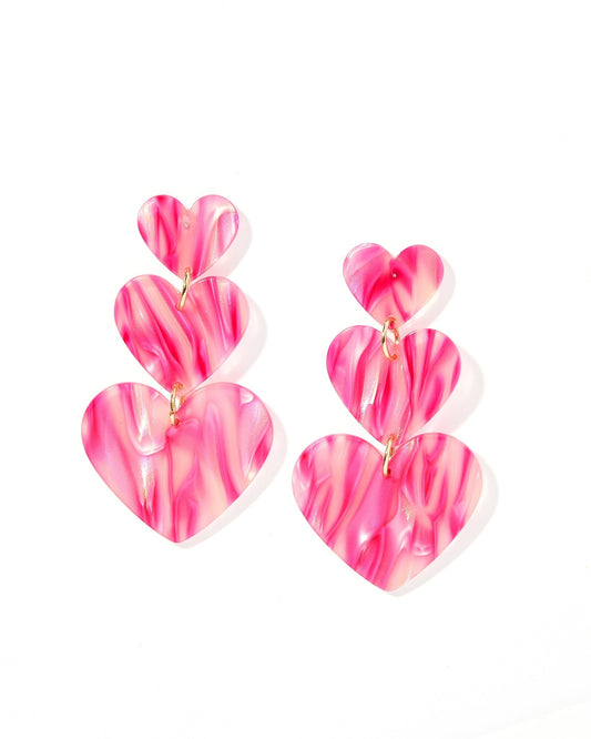 Penny - Love Struck Pink - Earrings - LINNY CO WholesaleAcetate