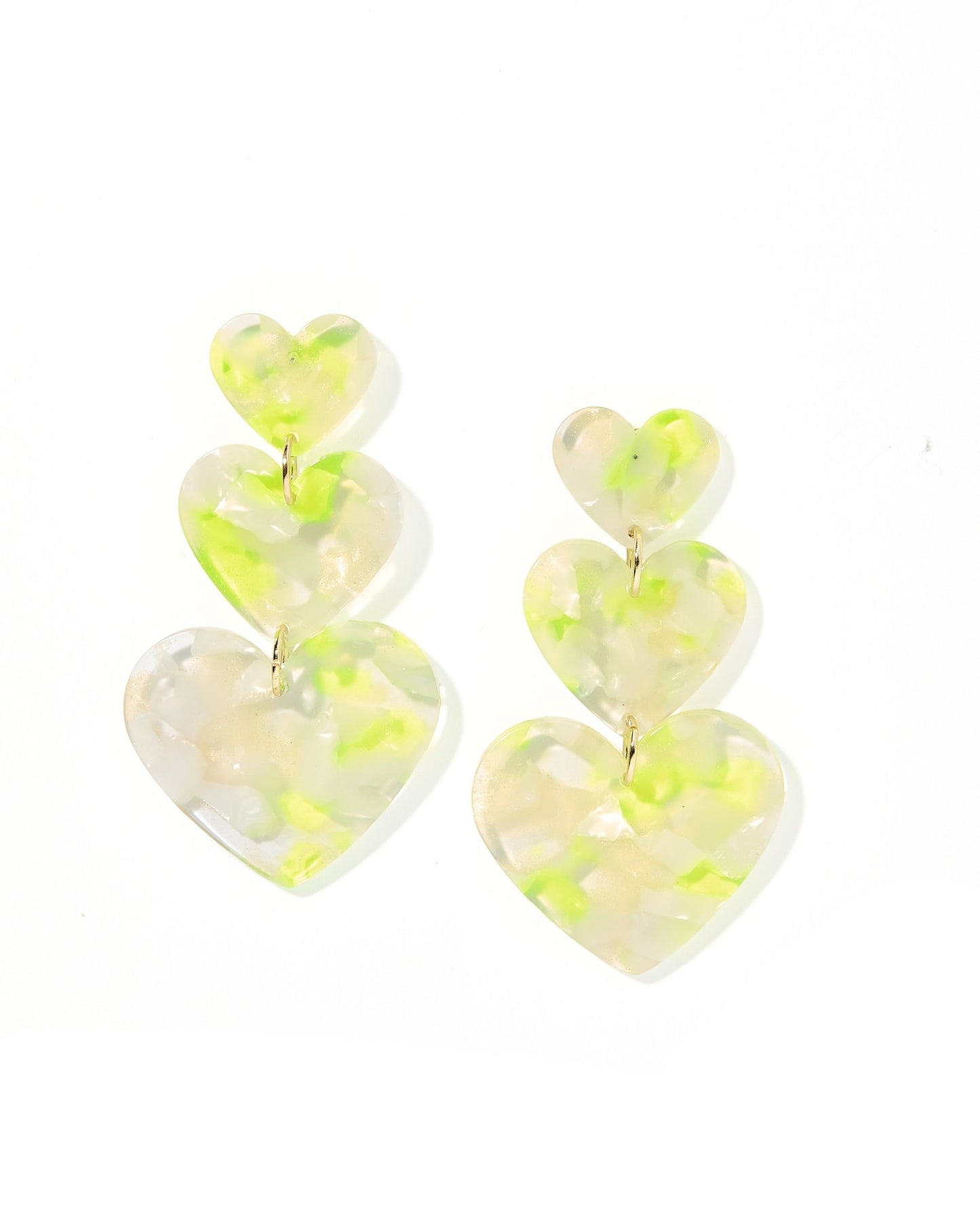 Penny - Neon Yellow Clouds - Earrings - LINNY CO WholesaleAcetate