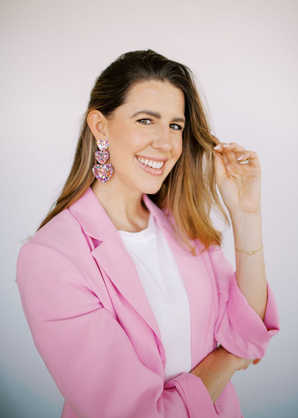 Penny - Pink Birthday Confetti - Earrings - LINNY CO WholesaleAcetate