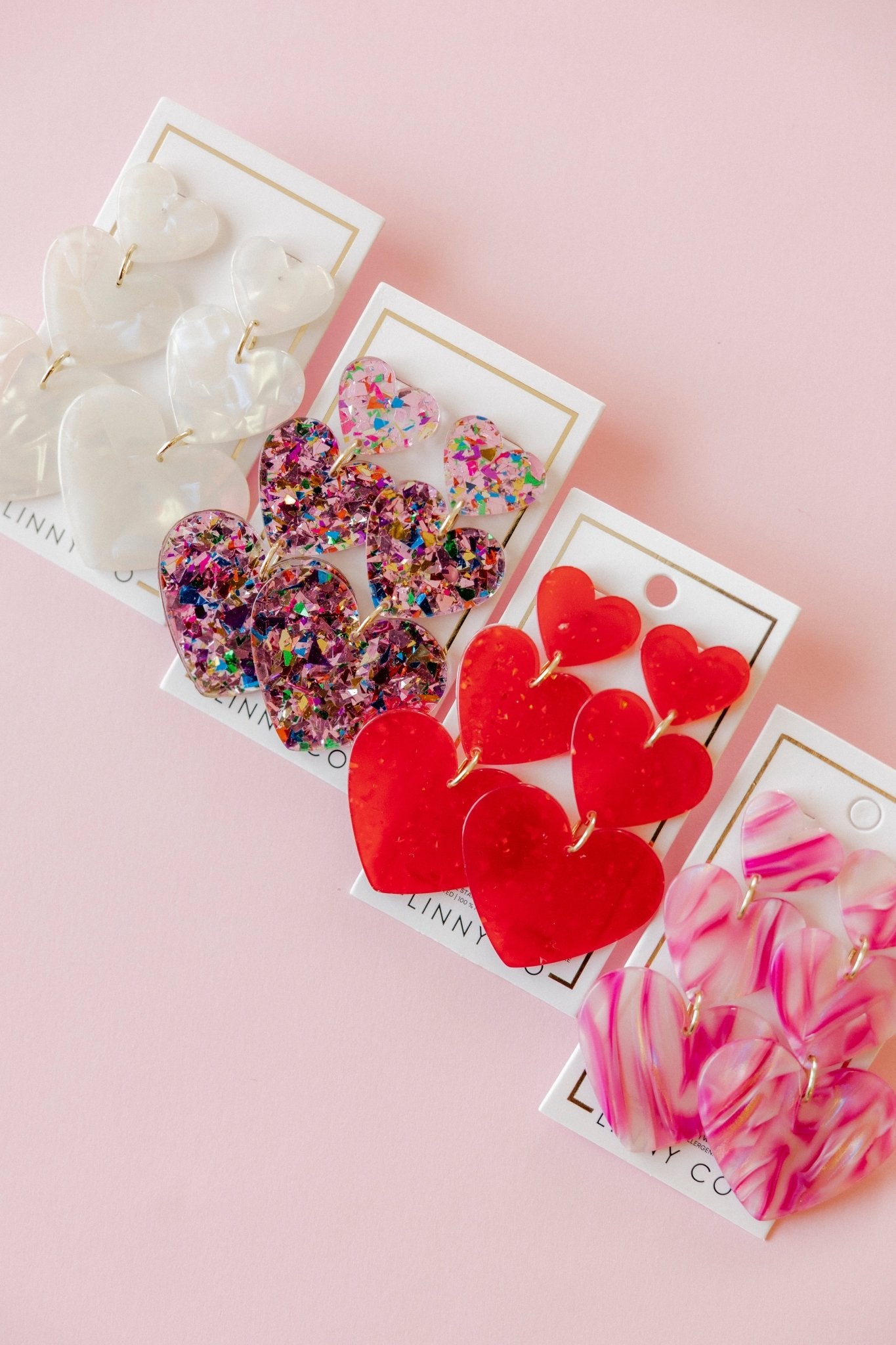 Penny - Pink Birthday Confetti - Earrings - LINNY CO WholesaleAcetate