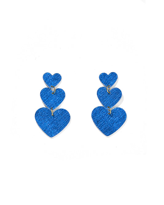 Penny Statement Earrings - Denim - LINNY CO WholesaleAcetate