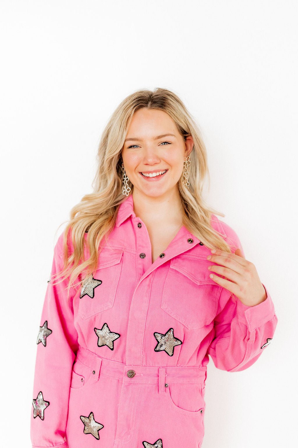 Reagan - Clear - Earrings - LINNY CO WholesaleMetals