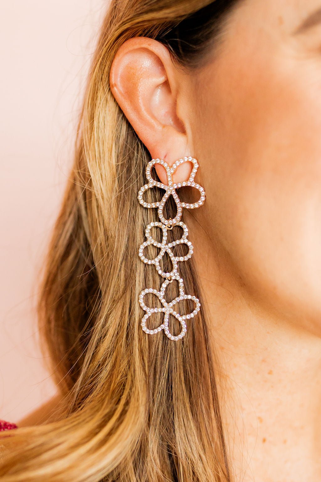 Reagan - Clear - Earrings - LINNY CO WholesaleMetals