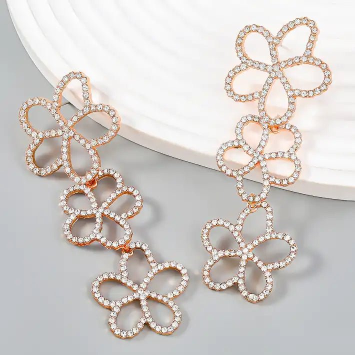 Reagan - Clear - Earrings - LINNY CO WholesaleMetals