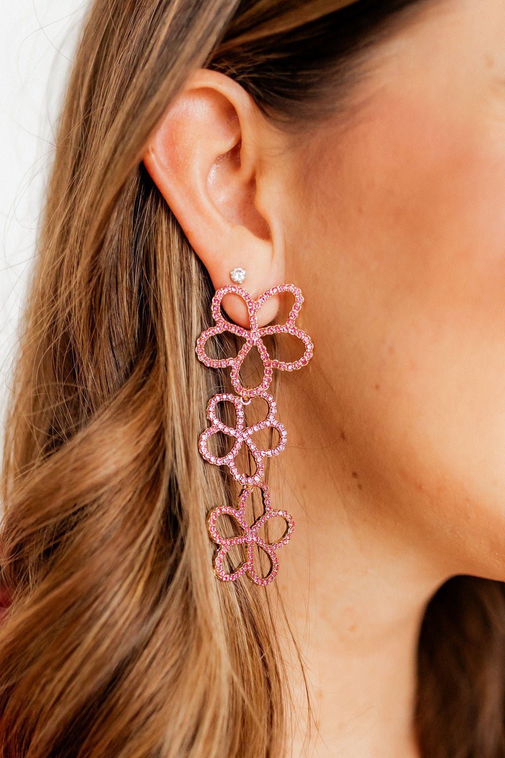 Reagan - Pink - Earrings - LINNY CO WholesaleMetals