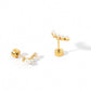 Screwback Stud Earrings - Abigail Pearl Gold - LINNY CO WholesaleStuds